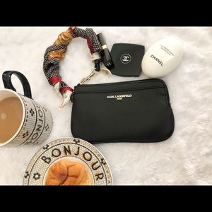 NWT Karl Lagerfeld Paris Saffiano Leather Wristlet